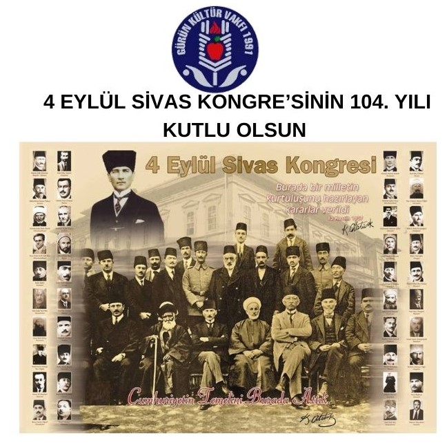 SİVAS KONGRE'SİNİN 104. YILI KUTLU OLSUN