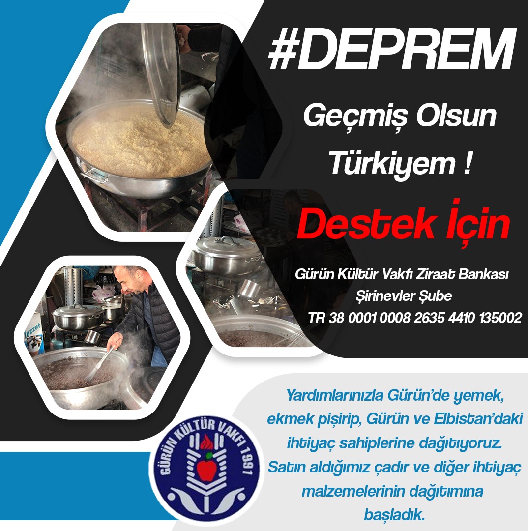 Lütfen deprem için destek olunuz