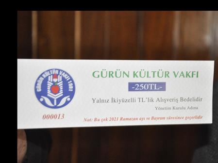 339 AİLEYE RAMAZAN YARDIMLARI GÜRÜN DE DAĞITILDI