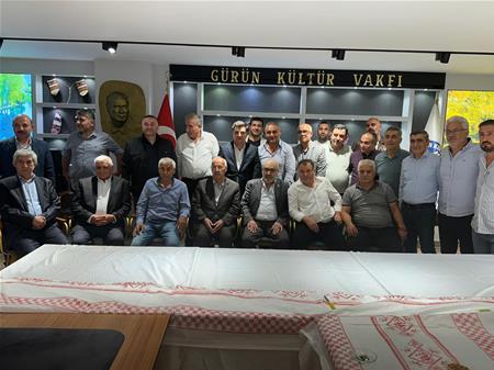 GÜRÜN KAYMAKAMIMIZ, GÜRÜN BELEDİYE BAŞKANIMIZ ve DERNEK BAŞKANLARIMIZI VAKFIMIZDA  MİSAFİR ETTİK.